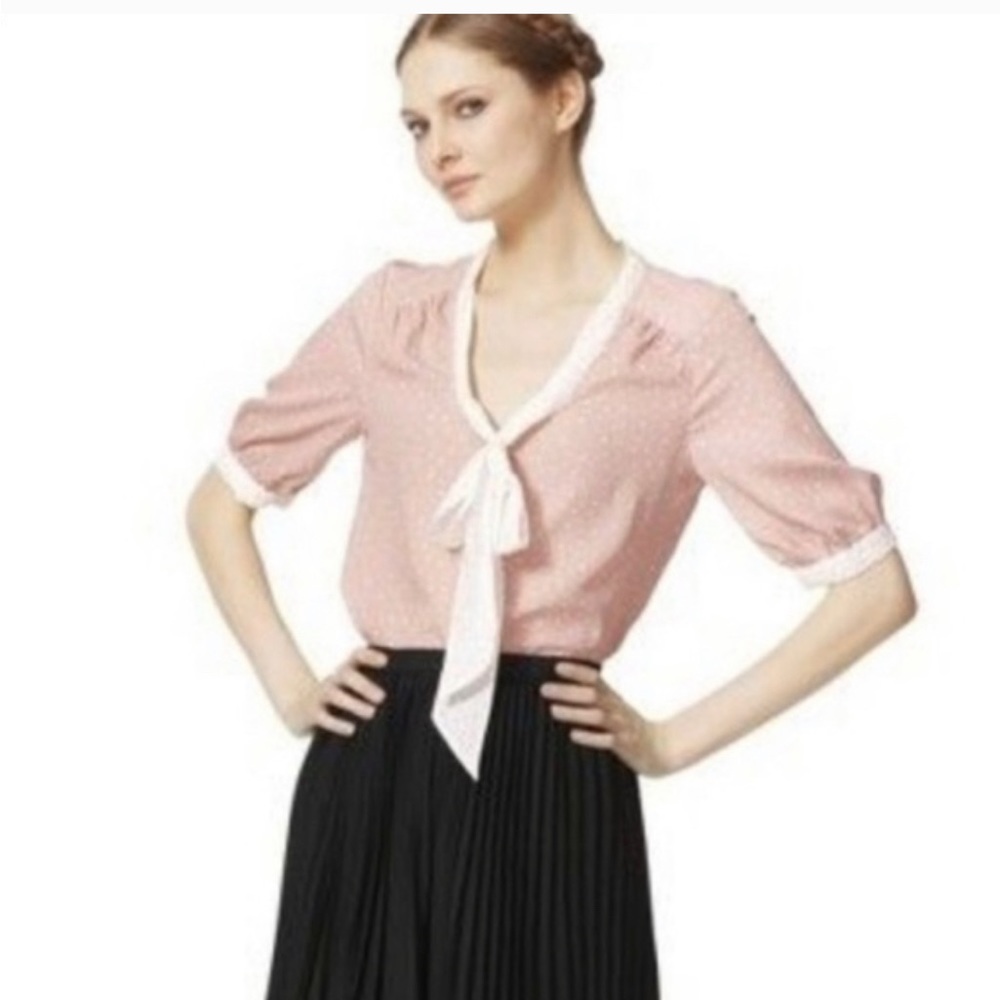 Jason Wu for Target Pink Polka Dot Blouse Size L